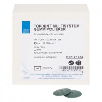 TOPDENT® Multisystem-Gummipolierer, 10 darab, grün, Ø 22 mm, weich, Linse, für EM und NEM