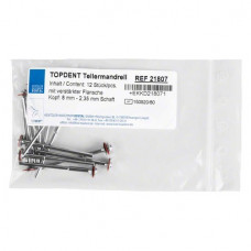 TOPDENT® Teller-Mandrelle Packung 12 darab, Kopf Ø 8 mm mit verstärkter Flansche