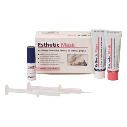Esthetic Mask (Standard), Ínymaszk anyag, Tubusok, átlátszó, gingivál, Bázis anyag + Katalizátor, 1:1