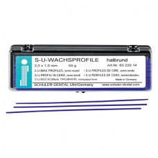 Viaszprofilok, (2 x 1 mm), Rudak, félkör, kék, 50 g, 1 Csomag
