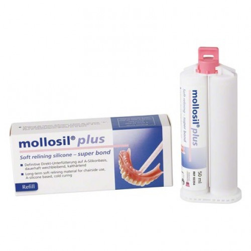 Mollosil Plus (Automix2), Alábélelo-anyag, Kartus, biokompatibilis, hidegre keményedik, A-szilikon (VPS), 50 ml, 1 darab