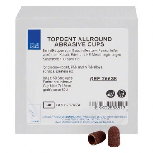 Allround Abrasive Cup (small) (13 x 7 mm ¦ 80 µm), Csiszolókő, durva, kerek, 50 darab
