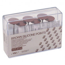 Brown Silicone Points (114), Szilikon polírozó, Kézidarab (HP, Ø 2,35 mm, ISO 104, 44,5 mm) Korong, barna, 10.000 f/p, 12 darab
