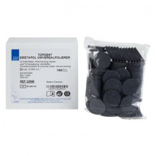 Emetapol, Polírozó (Fém), szereletlen ISO 220 Korong, fekete, Gumi, 3 mm, 100 darab