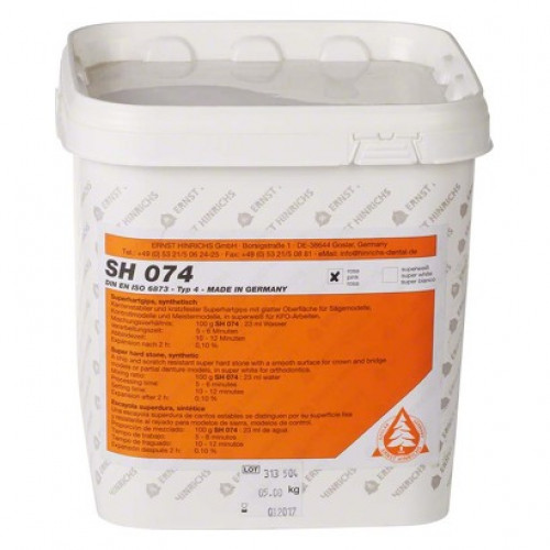 SH 074, Szuperkemény gipsz IV, Vödör, rózsaszín, ISO Típus 4, 5 kg ( 11 lbs ), 1 darab