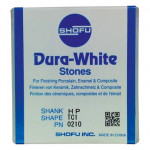 Dura White (TC1) (ISO 20) Fine, Polírozó, Kézidarab (HP, Ø 2,35 mm, ISO 104) ISO 20 Fenyoforma, ISO-Forma 173, Alumíniumoxid, 12 darab