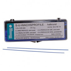 Viaszprofilok, (1,6 x 0,8 mm), Rudak, félkör, kék, 37,5 g, 1 Csomag