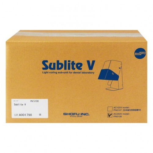 Sublite V, (210 x 112 x 252 mm), Polimerizációs készülék, Fény (Halogén), 400-550 nm, 1 Csomag
