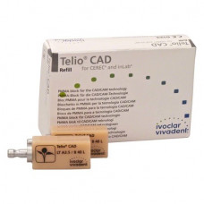 Telio (CAD), (19,0 x 15,4 x 39 mm) (Sirona) (B 40L) (Low Translucency) (A3.5), CAD/CAM-blokk (Műanyag), téglalap alakú, Polimetilmetakrilát (PMMA), 3 darab