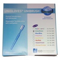 UNIBRUSH Einmal Zahnbürsten Box 100 darab, grün