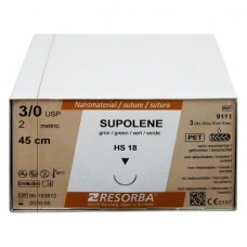 RESORBA® Supolene Packung 36 Nadeln, grün, 45 cm, HS18, USP 3/0