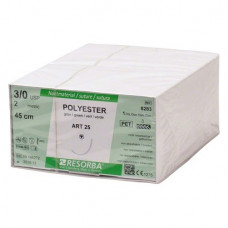 RESORBA® Polyester Packung 12 Nadeln, grün, 45 cm, ART 25, USP 3/0