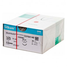 Silkam® - Pack fekete 36 darab, 75 cm-es, USP 3/0, DS16