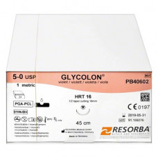 Glycolon® Monofil Packung 24 Nadeln, violett, 45 cm, HRT 16 USP 5/0
