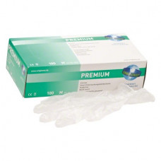 Premium (M), Kesztyűk (Vinil), nem steril, Egyszerhasználatos termék, Vinil, M (közepes), 100 darab