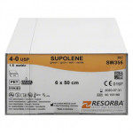RESORBA® Supolene Fäden Packung 24 Fäden, grün, 6 x 50 cm, USP 4/0