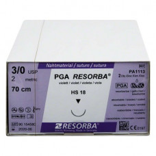 RESORBA® PGA Packung 24 Nadeln, violett, 70 cm, HS 18, USP 3/0