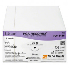 RESORBA® PGA Packung 24 Nadeln, violett, 70 cm, DS 18, USP 3/0