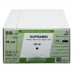 RESORBA® Supramid Packung 36 Nadeln, fekete, 45 cm, GR 20, USP 5/0