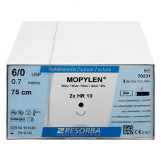 MOPYLEN® Packung 36 Nadeln, 75 cm, HR 10, USP 6/0