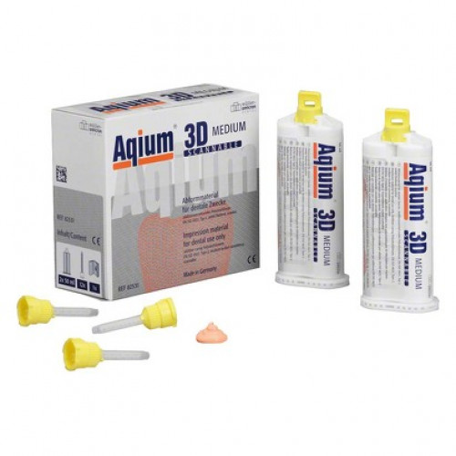 Aqium® 3D MEDIUM, duplakartus, 12 keverőcsőr, sárga, 2 x 50 ml