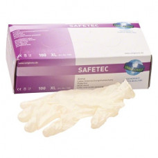 Safetec (XL), Kesztyűk (Latex), nem steril, Egyszerhasználatos termék, Latex, XL, 100 darab