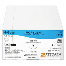 MOPYLEN® Packung 36 Nadeln, blau, 45 cm, DS 18, USP 4/0