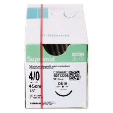 Supramid® Packung 12 darab, fekete, 45 cm, USP 4/0, DS19