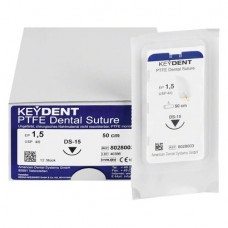 KEYDENT PTFE Packung 12 Folien Dental Suture EP 1,5 (USP 4-0), 50 cm, Nadel DS-15