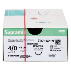 Supramid® Packung 36 darab, fekete, 45 cm, USP 6/0, HSMP18