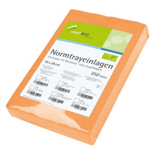 smartdent Normtrayeinlagen Packung 250 darab, 28 x 18 cm, orange