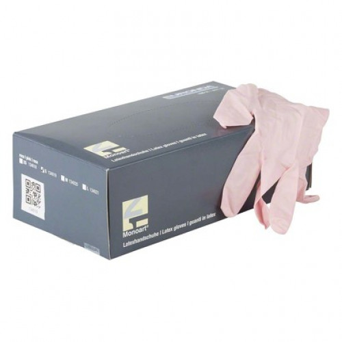 Monoart® Einmalhandschuhe Latex, 100 darab, S, rosa