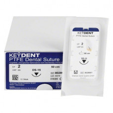KEYDENT PTFE Packung 12 Folien Dental Suture EP 2 (USP 3-0), 50 cm, Nadel DS-15