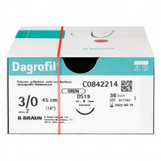 Dagrofil® Packung 36 Folien DS19, USP 3/0, 45 cm, grün