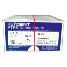 KEYDENT PTFE Packung 12 Folien Dental Suture EP 1,5 (USP 4-0) Nadel DS-12