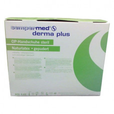 Sempermed Derma Plus - kesztyű, 50 pár, Gr. 8, természetes fehér