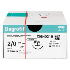 Dagrofil® Packung 36 Folien HR22, USP2/0, 75 cm, grün