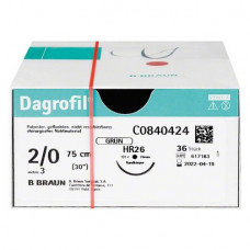 Dagrofil® Packung 36 Folien HR26, USP 2/0, 75 cm, grün