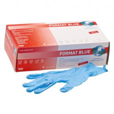 Format (Blue) (S), Kesztyűk (Nitril), nem steril, Egyszerhasználatos termék, Nitril, S (kicsi), 100 darab