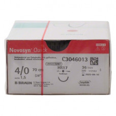 Novosyn® QUICK Packung 36 Nadeln ungefärbt, 70 cm, HR17, Stärke 4/0