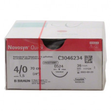 Novosyn® QUICK Packung 36 Nadeln ungefärbt, 70 cm, DS24, Stärke 4/0