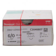 Novosyn® QUICK Packung 36 Nadeln ungefärbt, 45 cm, DSMP11, Stärke 6/0