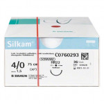 Silkam® - Pack fekete 36 darab, 75 cm-es, USP 4/0, DS22