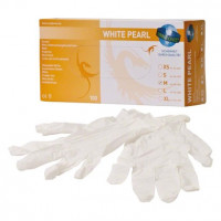 WHITE PEARL - 100 darabos csomag, púdermentes, fehér, M - GP0023