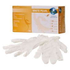 Pearl (White) (L), Kesztyűk (Nitril), nem steril, Egyszerhasználatos termék, Nitril, L (nagy), 100 darab
