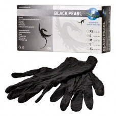 Pearl (Black) (S), Kesztyűk (Nitril), nem steril, Egyszerhasználatos termék, Nitril, S (kicsi), 100 darab