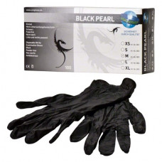 Pearl (Black) (M), Kesztyűk (Nitril), nem steril, Egyszerhasználatos termék, Nitril, M (közepes), 100 darab
