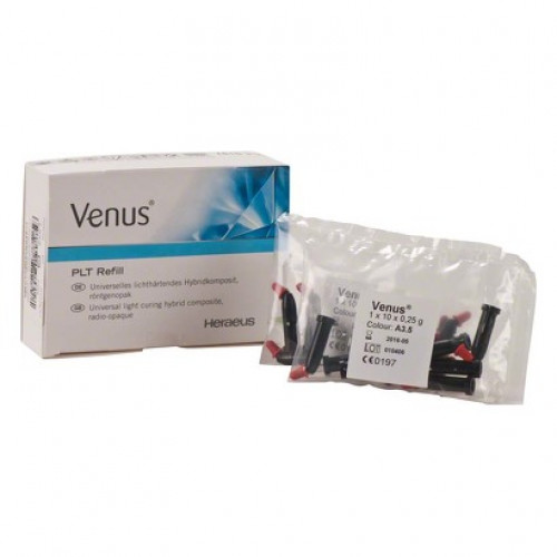 Venus (A3.5), Tömőanyag (Kompozit), Kapszulák, röntgenopák, fényre keményedő, Hybrid-kompozit, 250 mg, 20 darab