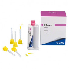Silagum (Automix) (Monophase), Lenyomatanyag (A-Szilikon), kartus, ISO Típus 2, közepes konzisztencia, A-szilikon (VPS), 50 ml, 2x1 darab