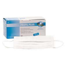 Profil (Plus), OP-szájmaszk, Egyszerhasználatos termék, fehér, 99%, 50 darab